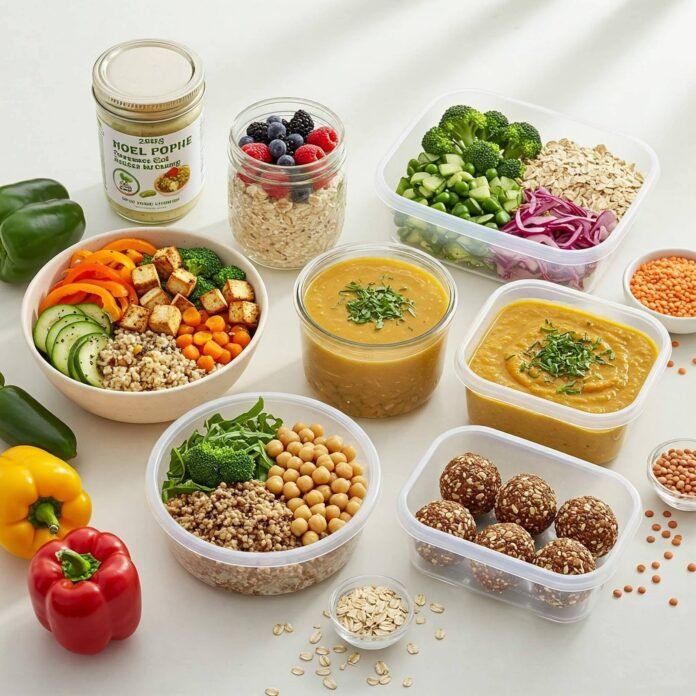 Vegan Meal Prep Flat Lay