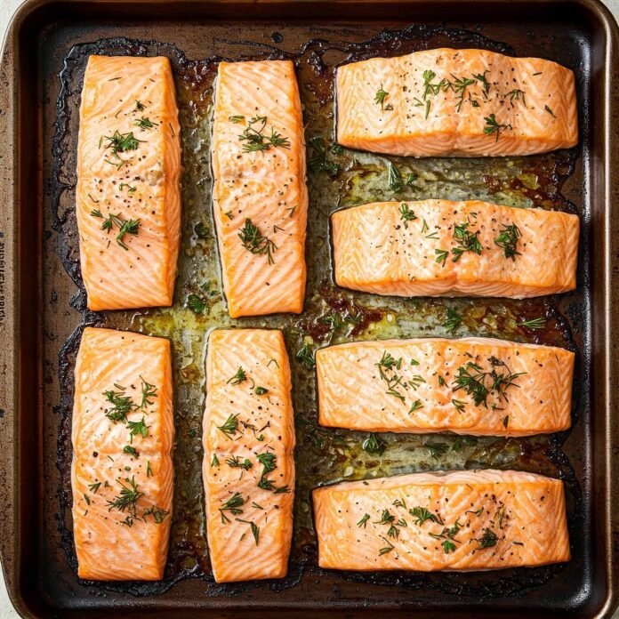 Easy oven-baked salmon.