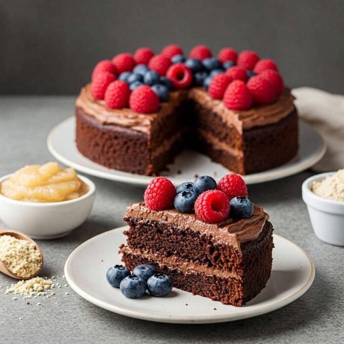 Healthy Chocolate Cake Slice