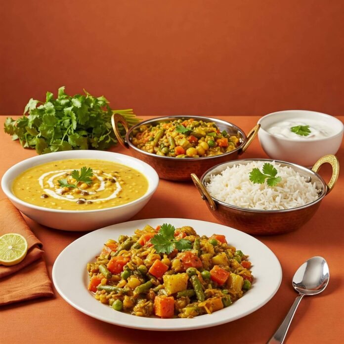 Colorful Easy Indian Dinner