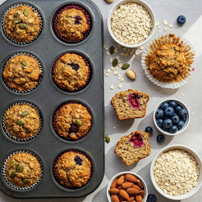 Healthy Breakfast Muffins & Ingredients